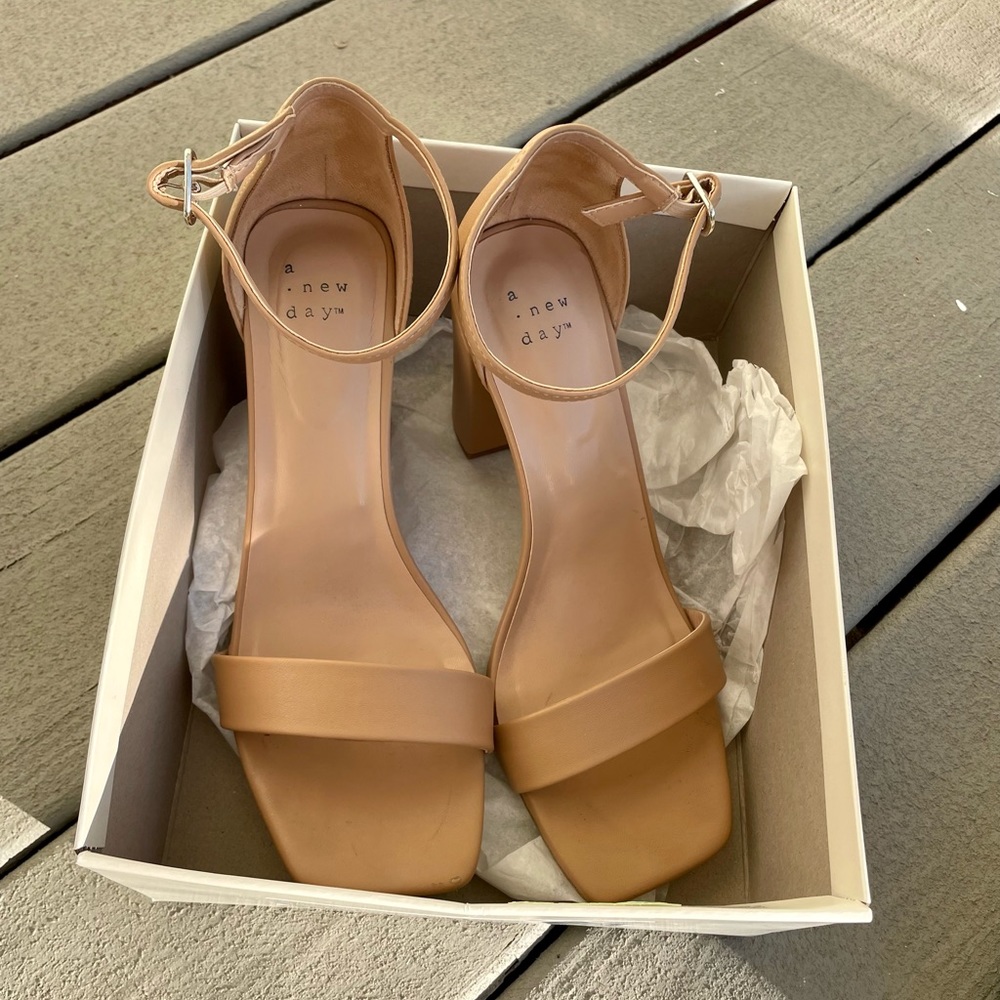 a new day Ema square toe taupe sandal